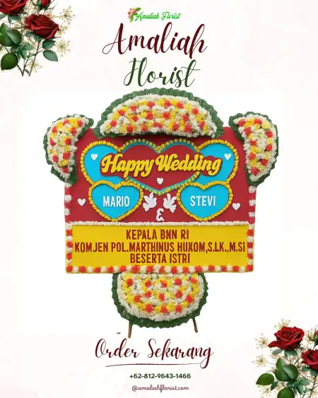 Papan Bunga Pernikahan Slahung